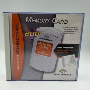 Performance Sega Dreamcast Memory Card 200 Blocks with Storage Case P-20-316E